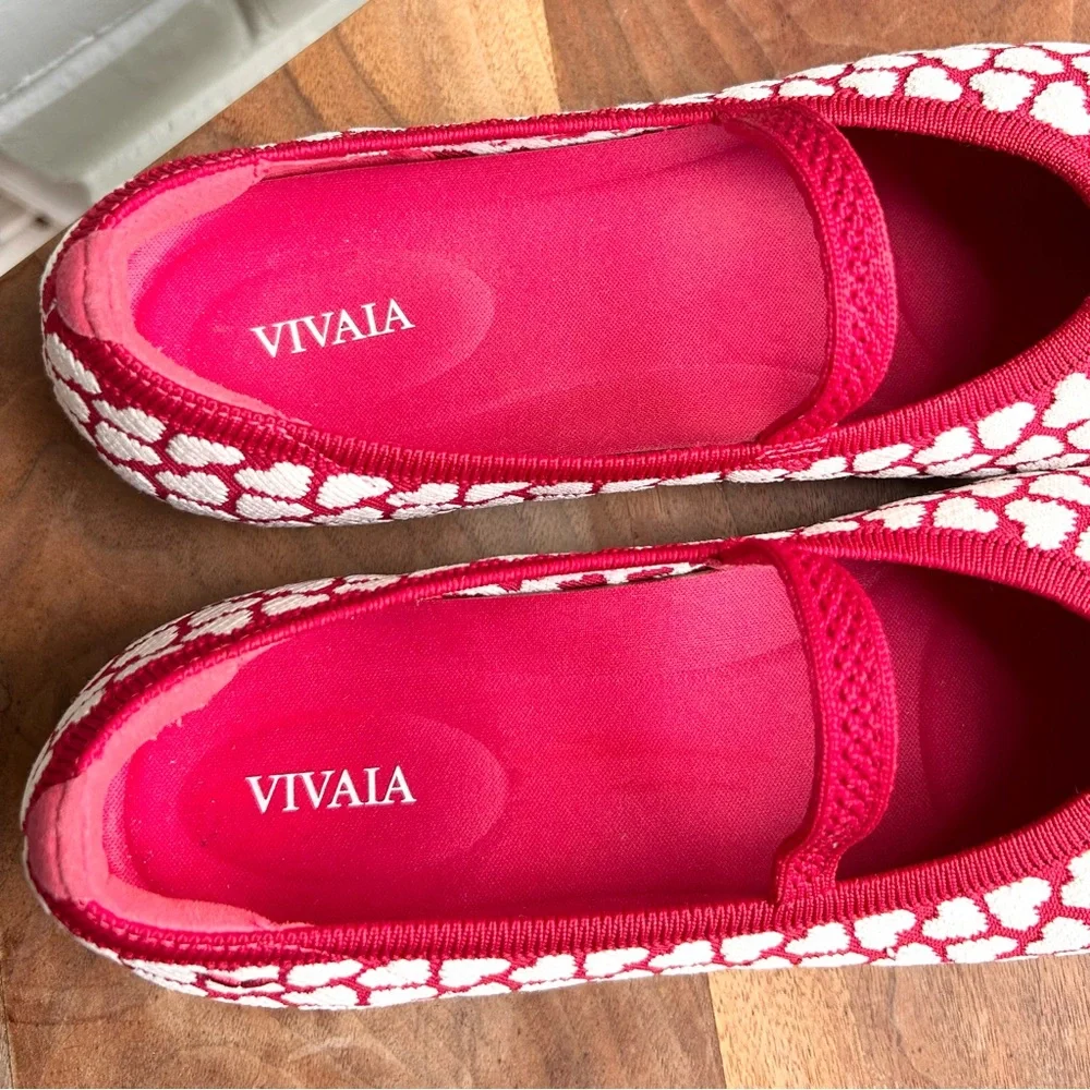 Vivaia Tamia Almond-Toe‎ Mary-Jane Valentine's Day Cream Ivory Red Heart 41 9.5